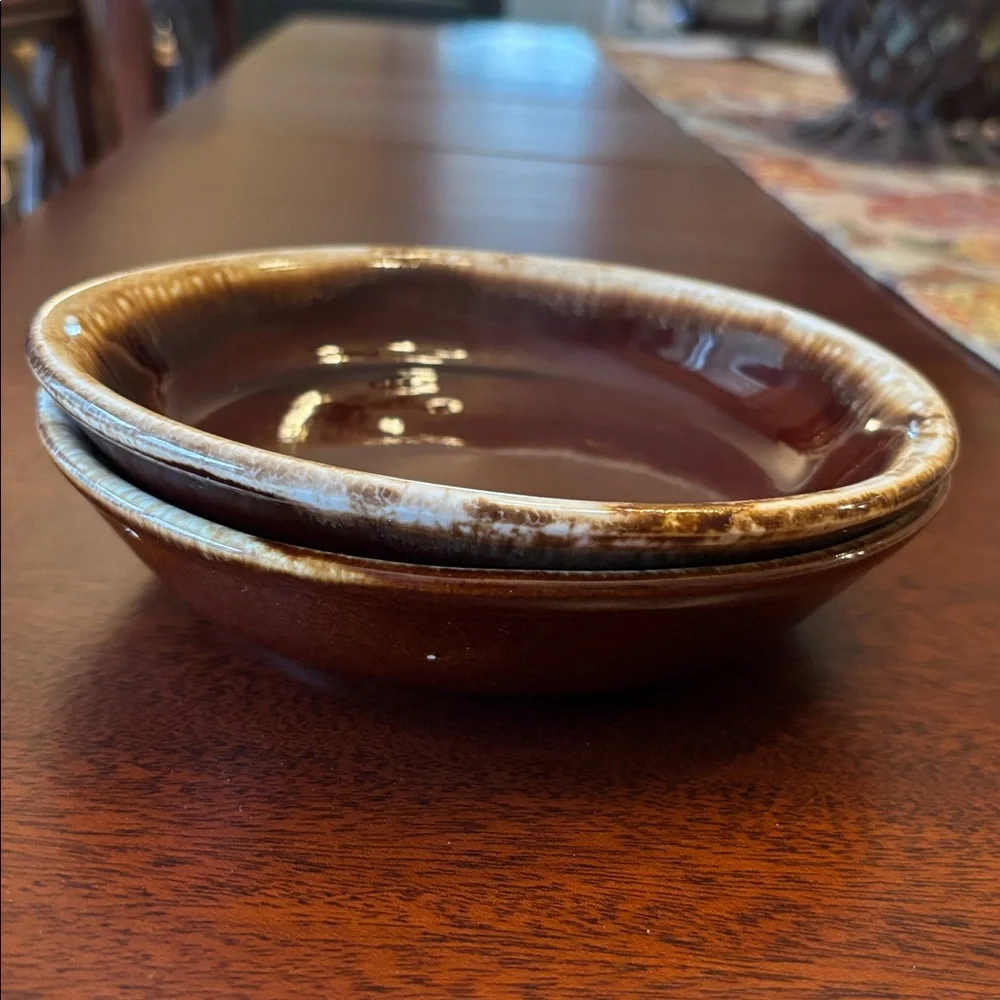 Mccoy Brown Drip Glaze Bowls Set of 2